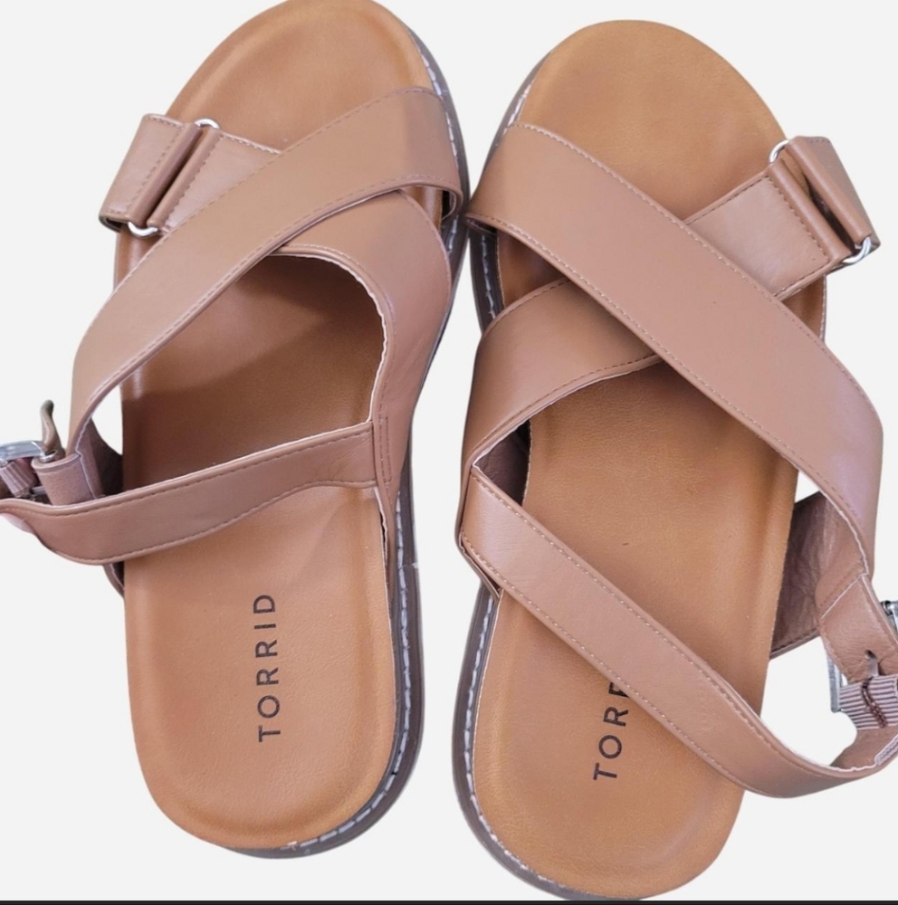 Torrid Tan Plus Sized Wide Sandals
